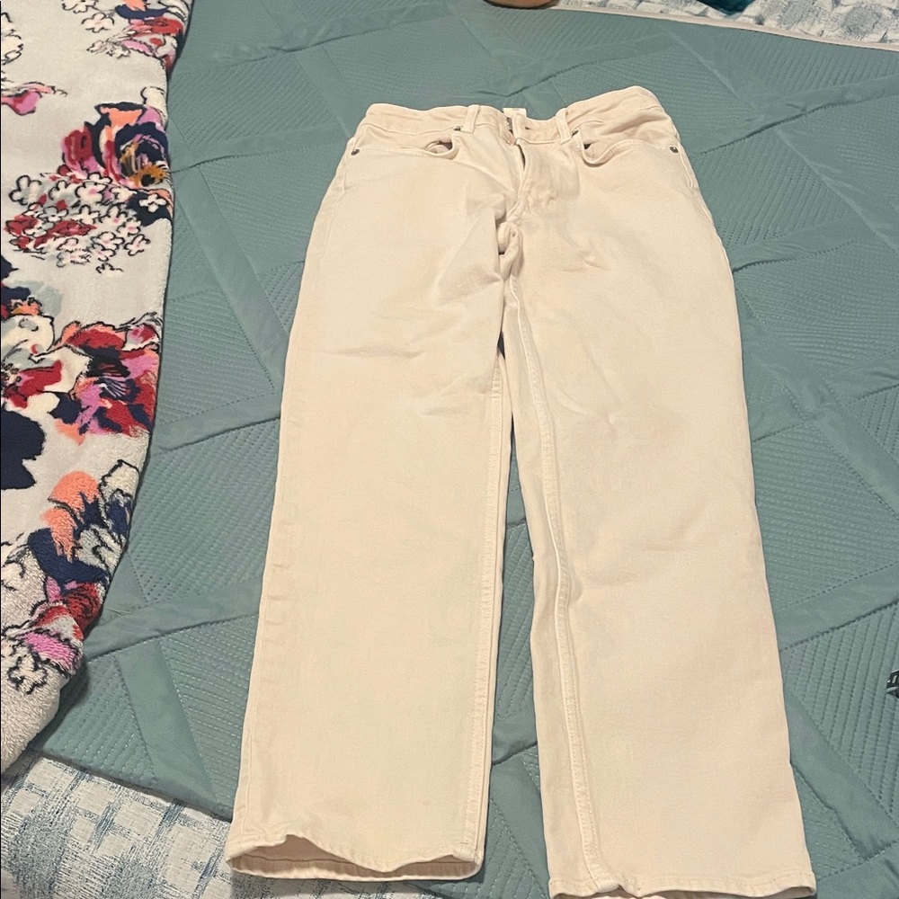 H&M Cream straight leg jean